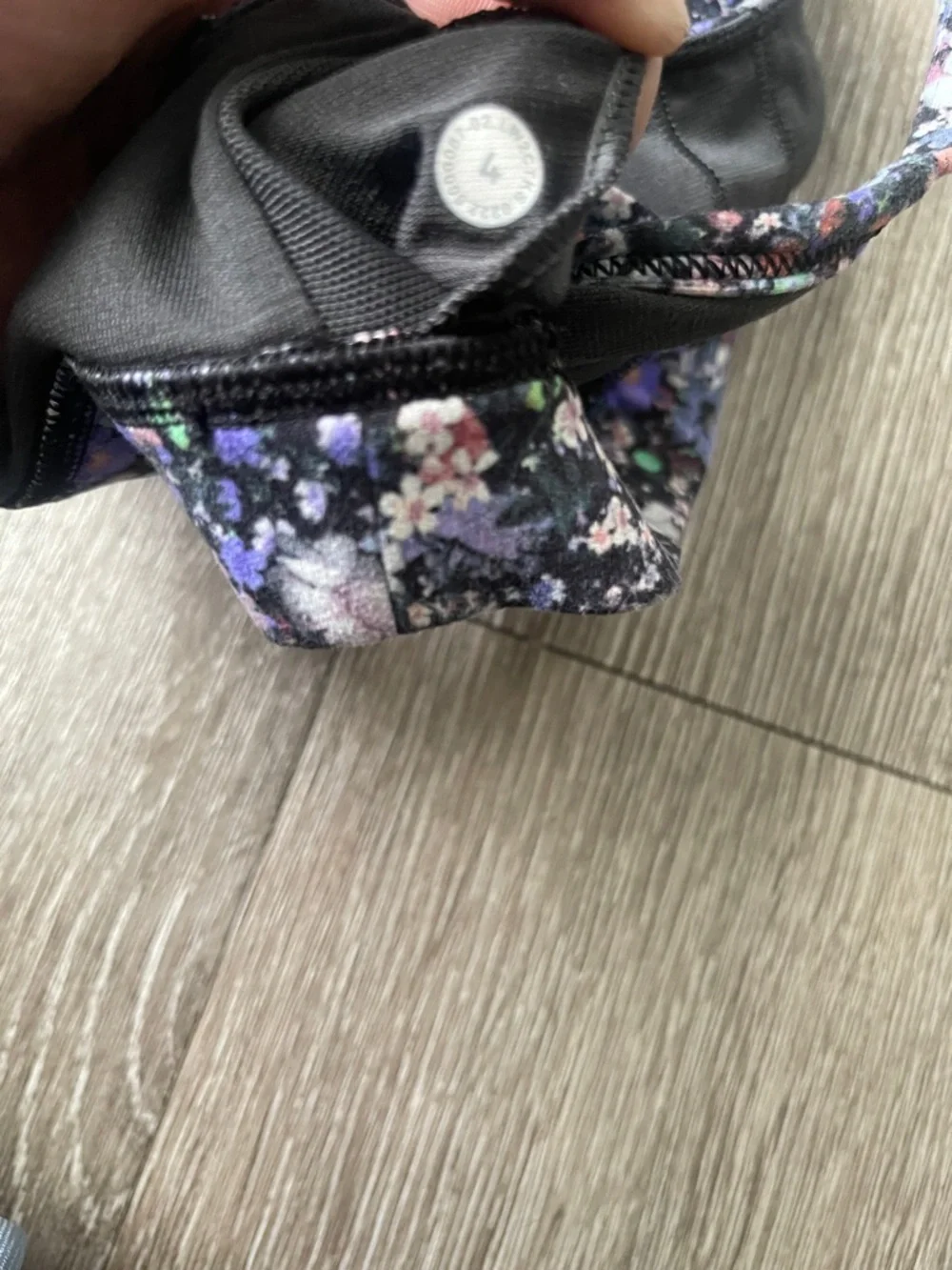 Lululemon Floral Purple Low-Impact Sports Bra size 4 yoga active workout gym